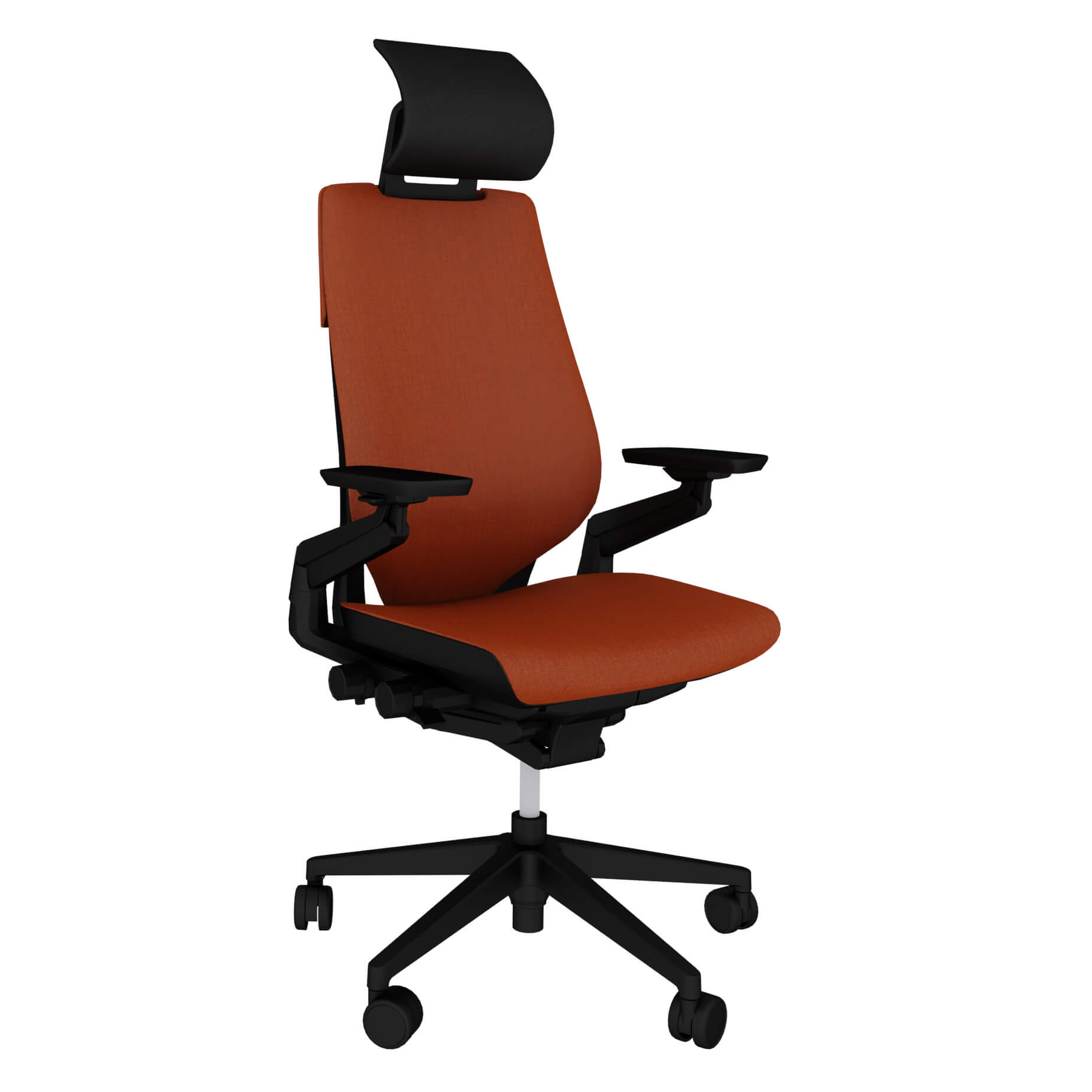 Steelcase GESTURE Bürostuhl HALLOWEEN-Edition Remix Kürbis mit Echtleder-Kopfstütze