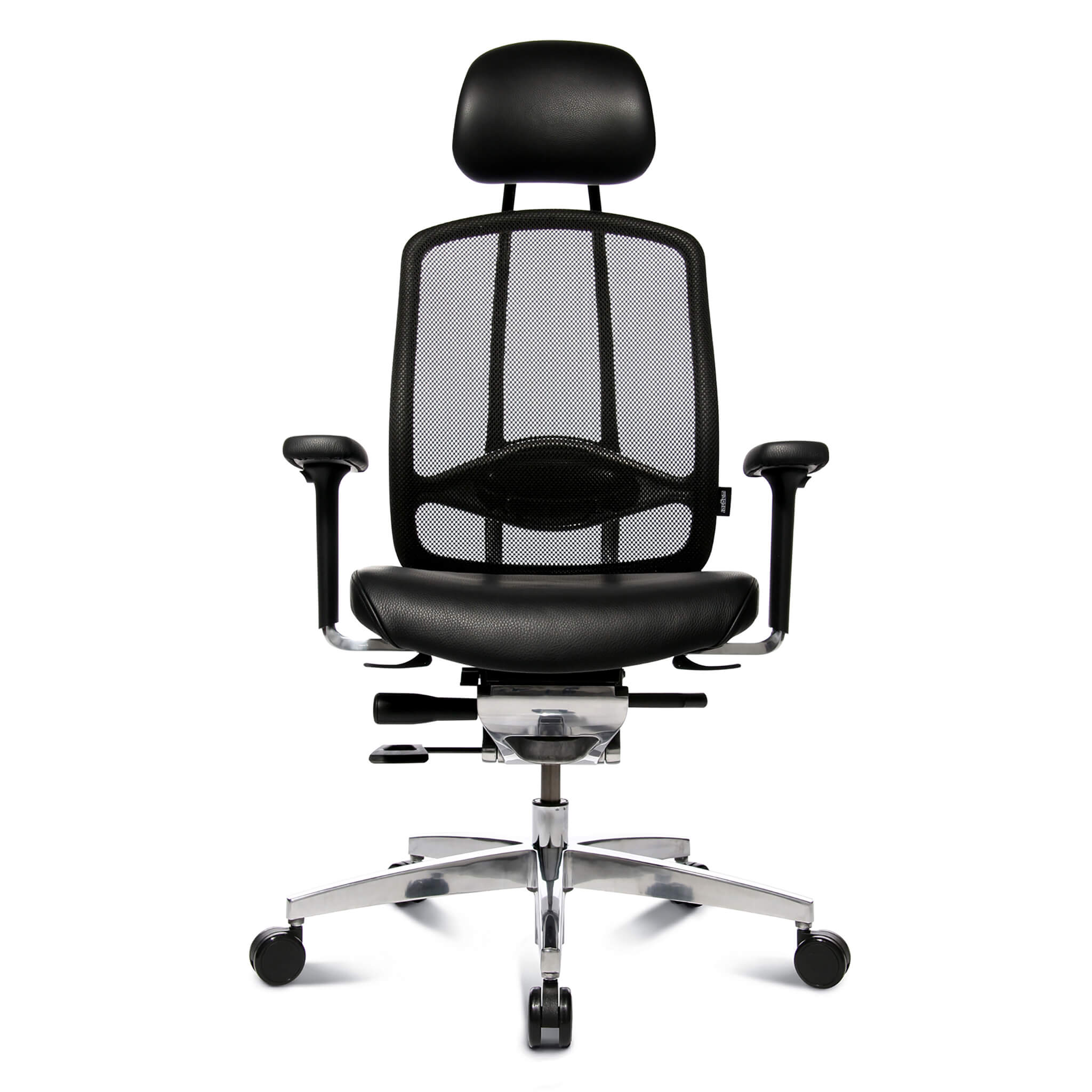 Wagner AluMedic Limited Bürostuhl mit Lederbezug und Kopfstütze