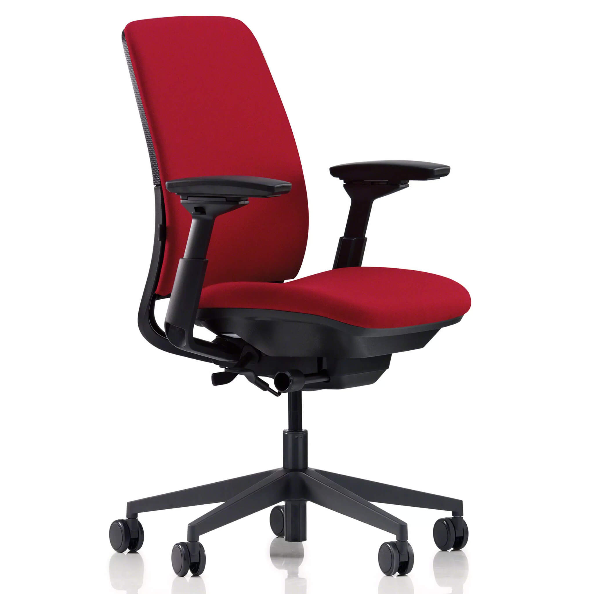 Steelcase AMIA Bürostuhl mit Armlehnen, schwarzes Farbschema, 3D-konfigurierbar