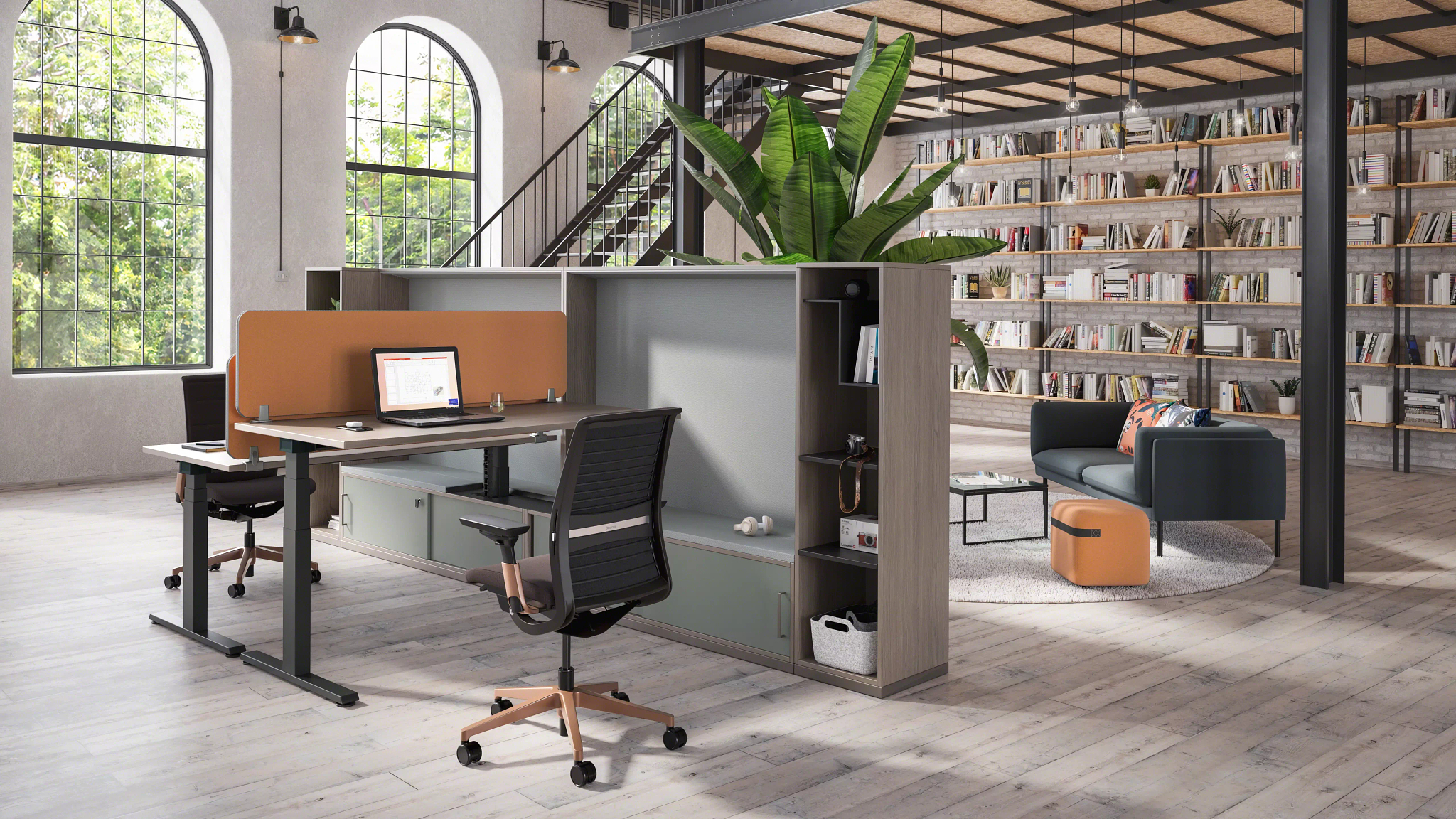 Schreibtische mit Sideboards